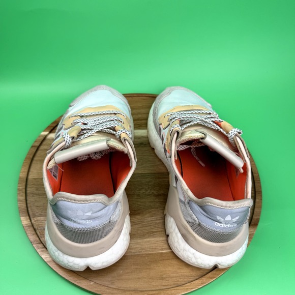 WOMENS ADIDAS NITE JOGGER WHITE GLOW ORANGE SIZE 9 - Picture 6 of 8